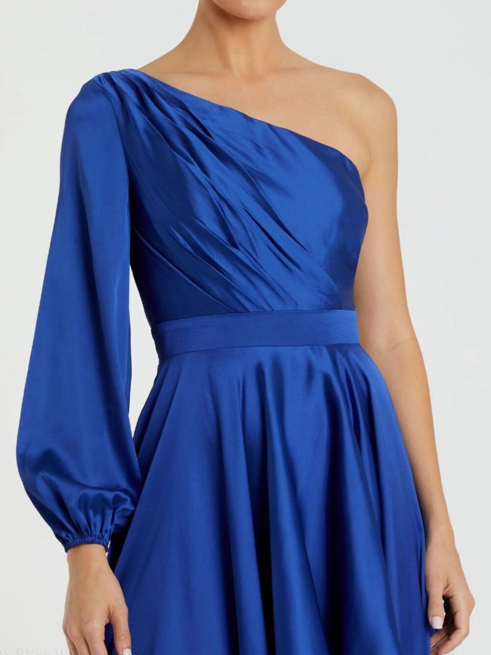 Mac Duggal Size 0 Blue 49141 One Shoulder Hi-Low A-line Cocktail Gown Dress NWT - Picture 2 of 10